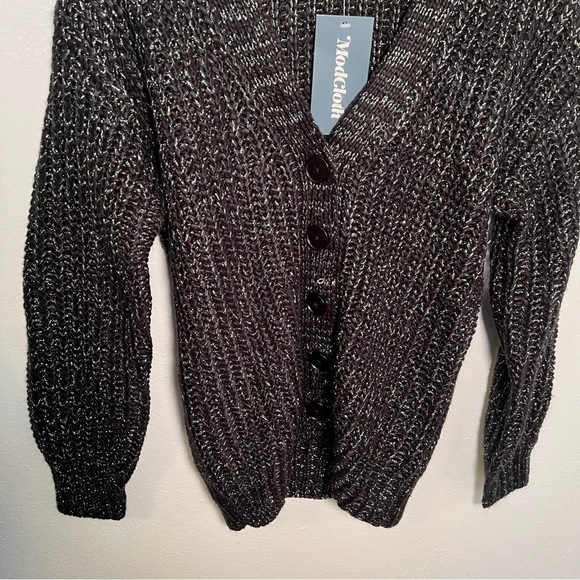 Modcloth Warming Signs Knit Cardigan Black - Picture 7 of 15